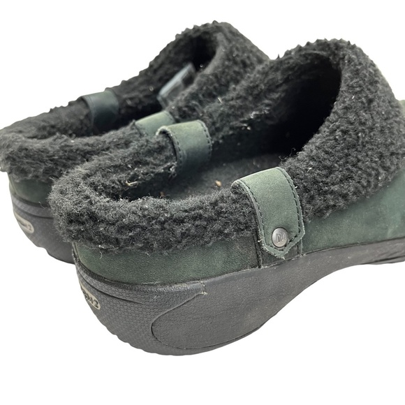 MERRELL ENCORE ICE SLIDE Slip On Mules Clogs Green Genuine Leather Shoes sz 7.5 - Picture 5 of 16